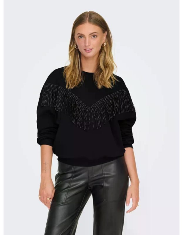 ONLFREY L/S O-NECK FRINGE SWT