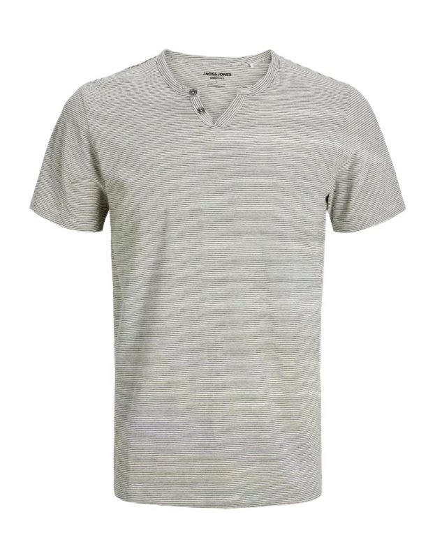 JJESPLIT NECK STRIPE TEE SS SN