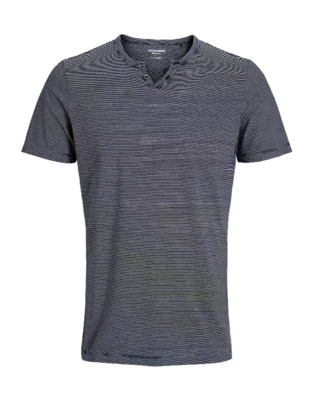 JJESPLIT NECK STRIPE TEE SS SN