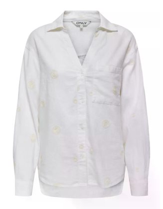 ONLCARO L/S LINEN BL EMB SHIRT